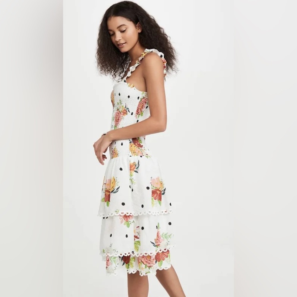 Farm Rio white Nanaju midi dress